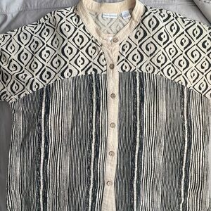 Draper's & Damon's vintage black and beige geometric and striped. 2X